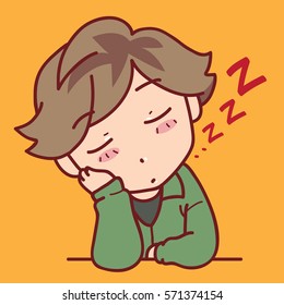 boy sleeping on a table