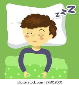 A Boy Sleeping and Snoring in the Bed 