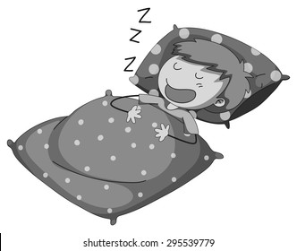 Boy Sleeping Cartoon Black And White Stock Vectors Images