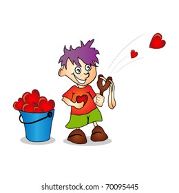 boy with slingshot