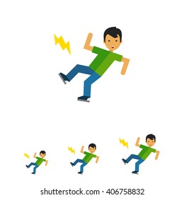 Boy Slipping Vector Icon