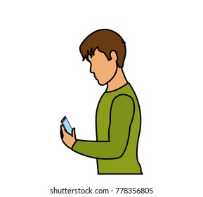 Boy with smartphone design