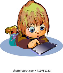 Boy with Smartphone illustration vector
