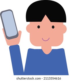 Boy with a smartphone Simple