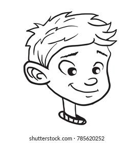 boy smile cartoon illustration isolated on white