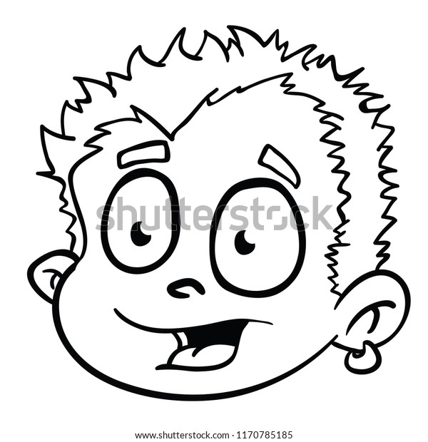 Boy Smile Cartoon Illustration Isolated On Stock Vector (Royalty Free ...