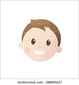 Boy smile face with beautiful texture.