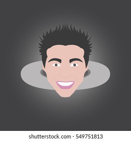boy with smile on black background