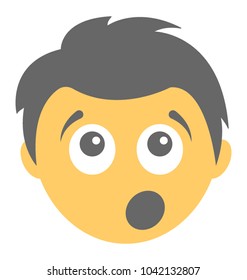 Boy with smiley expressing being surprised