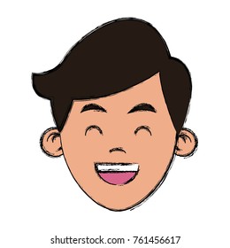 Boy smiling cartoon