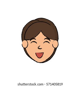 Boy smiling cartoon icon vector illustration graphic design