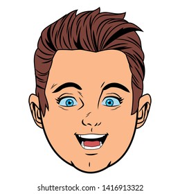 boy smiling face avatar profile picture cartoon character portrait vector illustration graphic design