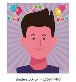 Boy smiling face cartoon