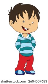 Boy smiling isolated on white background