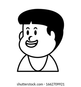 boy smiling on white background vector illustration design