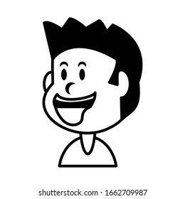 boy smiling on white background vector illustration design