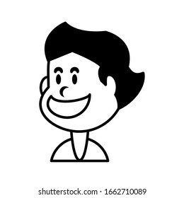 boy smiling on white background vector illustration design
