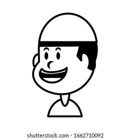 boy smiling on white background vector illustration design