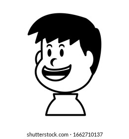 boy smiling on white background vector illustration design