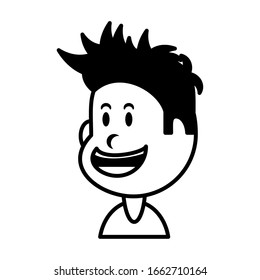 boy smiling on white background vector illustration design
