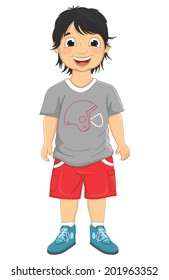 Boy Smiling Vector Illustration