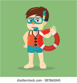 Boy with snorkel