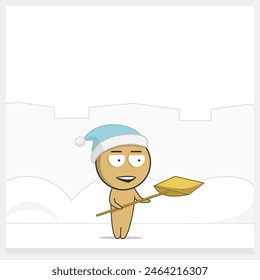 Boy with a snow shovel
