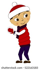 Boy with snowball