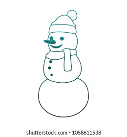 Boy and snowman