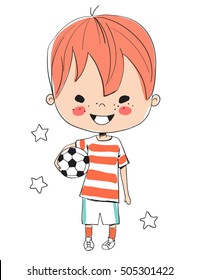 Boy with a soccer ball.