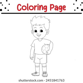 boy soccer player coloring page. coloring book for kids