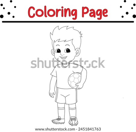 boy soccer player coloring page. coloring book for kids