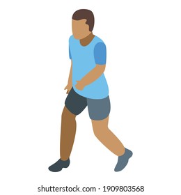 Icono del futbolista. Isométrico icono vectorial del futbolista masculino para el diseño web aislado en fondo blanco