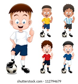 Boy soccer player international collection