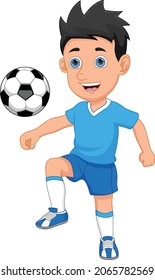 futbolista chico aislado de fondo blanco