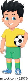 Boy Soccer Player On White Background Stock Vector (Royalty Free ...