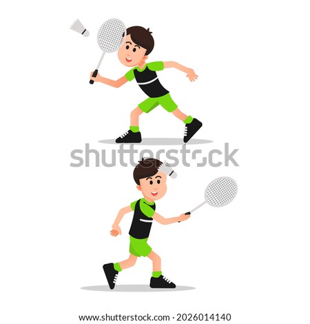 a boy with some badminton moves