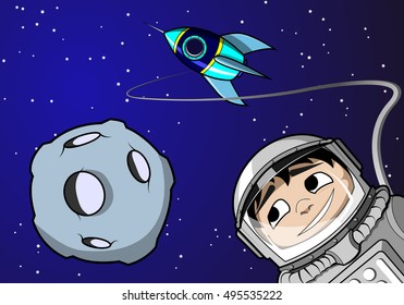 Boy in space