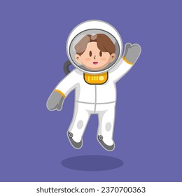 boy in the space with space suit