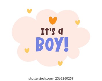 It's A Boy Speech Cloud Vector Illustration