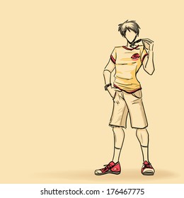 Boy in sporty clothes with glasses