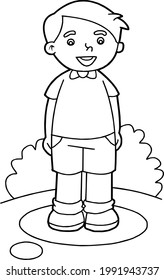niño de pie blanco y negro