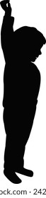 a boy standing body silhouette vector