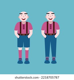 Boy standing flat character illustration