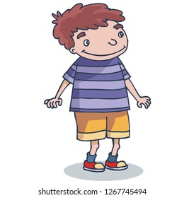 Boy standing happy