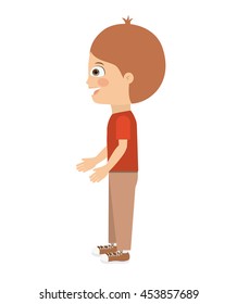 boy standing looking aside isolated icon design, vector illustration  graphic 