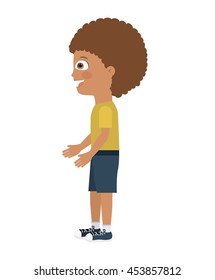 boy standing looking aside isolated icon design, vector illustration  graphic 