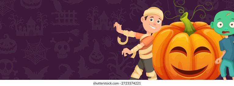 A boy is standing next to a pumpkin and smiling