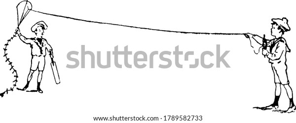 Boy Standing On One End Holding Stock Vector (Royalty Free) 1789582733 ...