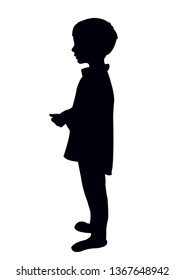 a boy standing silhouette vector